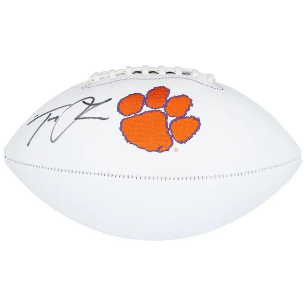 Hand Signed Trevor Lawrence Clemson Tigers Football | White Panel