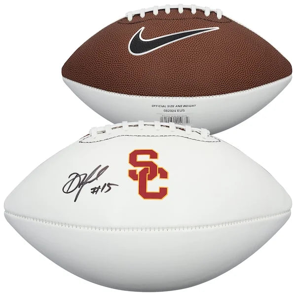 Drake London Signed USC Trojans White Nike Football | Authenticated