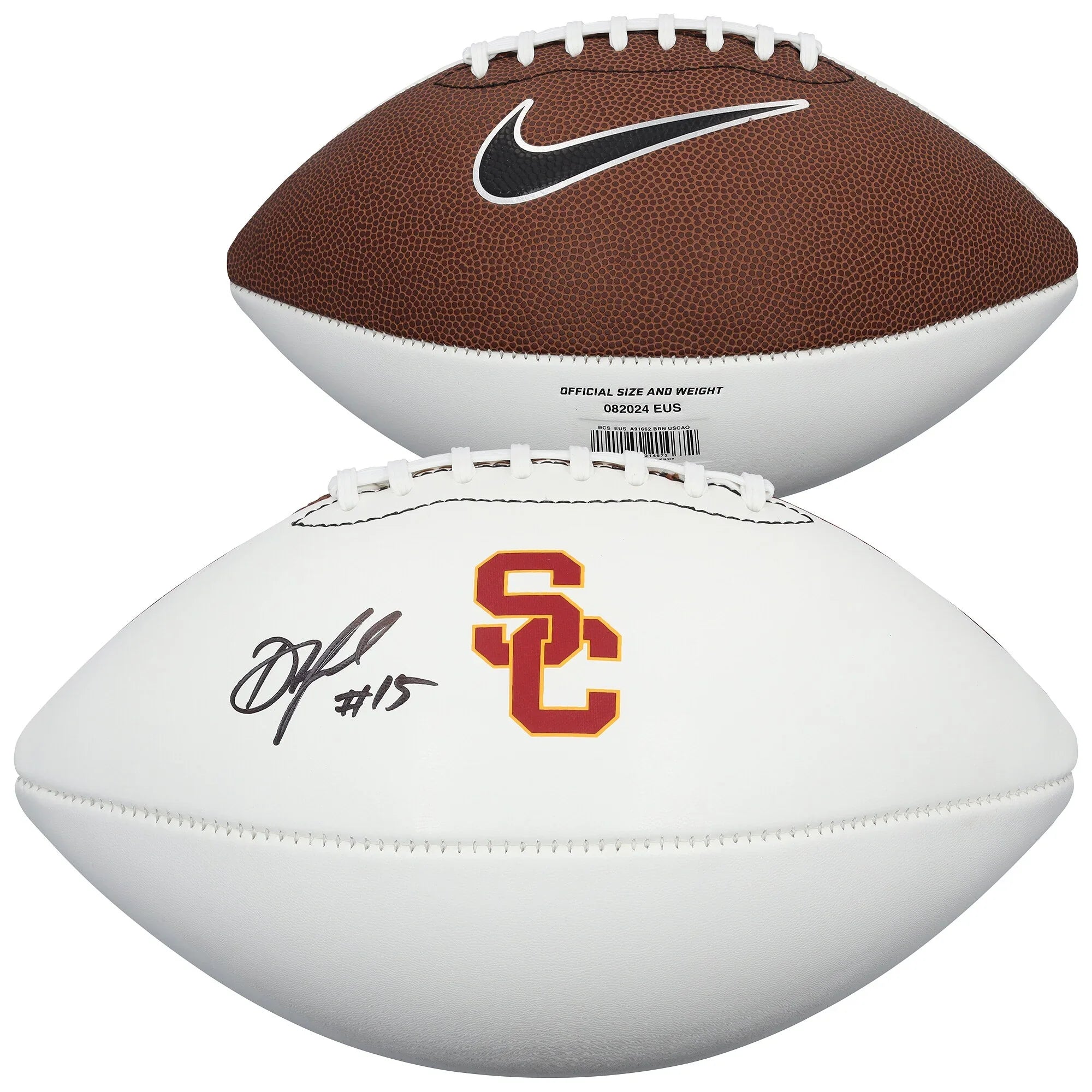 Drake London Signed USC Trojans White Nike Football | Authenticated