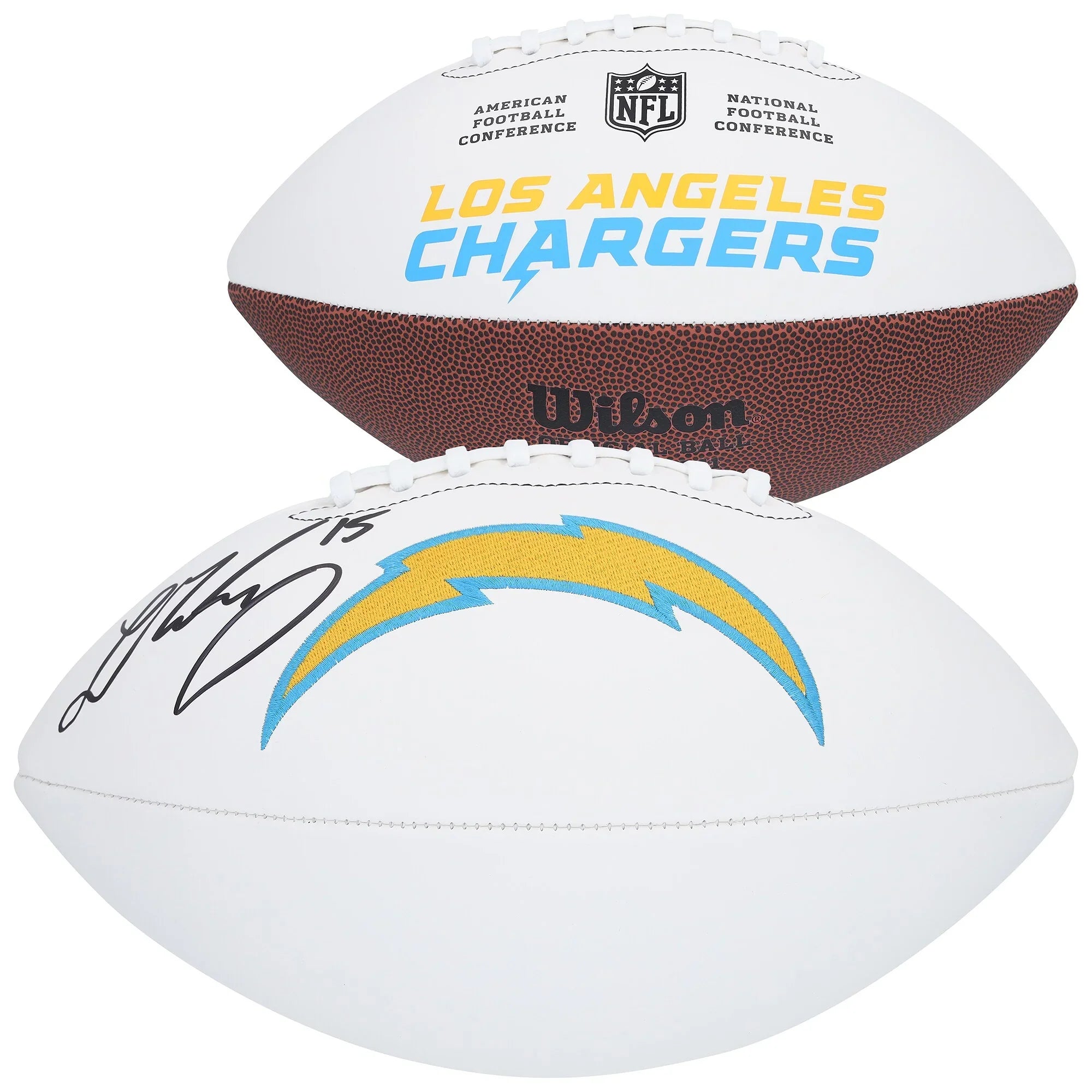 Ladd McConkey Signed Los Angeles Chargers Wilson Football | Authenticated
