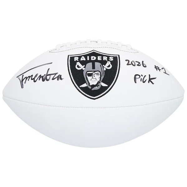 Fernando Mendoza Signed Raiders Football | 2026 #1 Pick Inscription