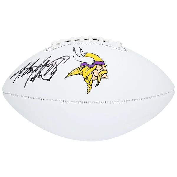 Adrian Peterson Signed Vikings Football | Franklin White Panel