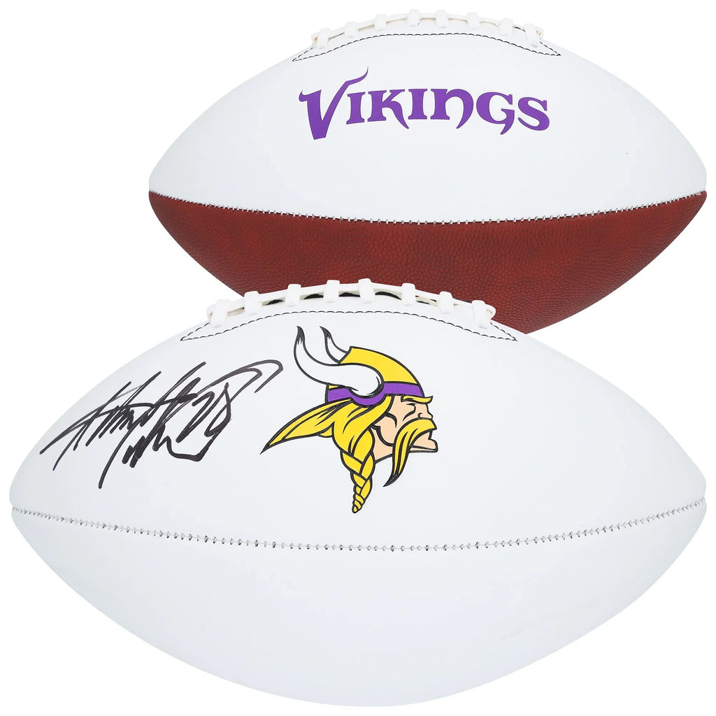 Adrian Peterson Signed Vikings Football | Franklin White Panel