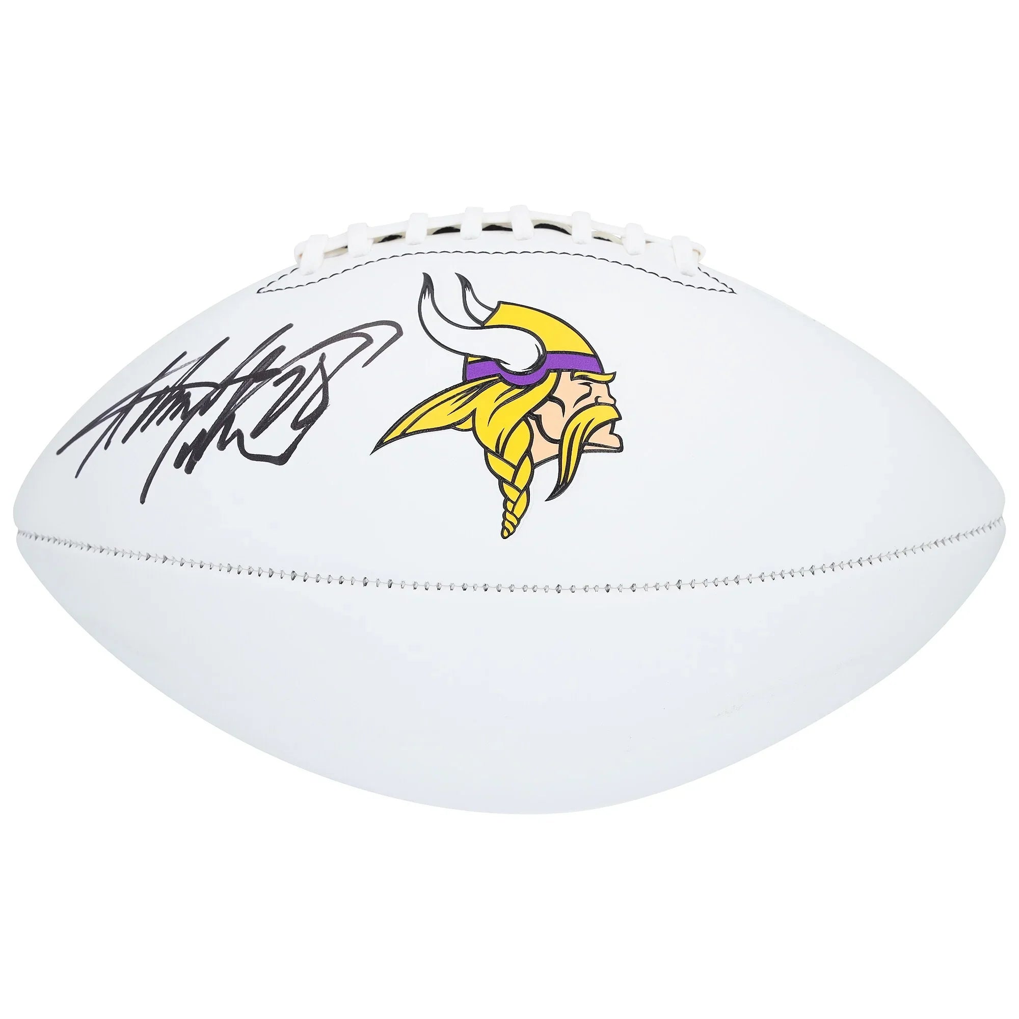 Adrian Peterson Signed Vikings Football | Franklin White Panel