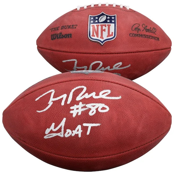 Jerry Rice Signed 49ers Duke Football | GOAT Inscription