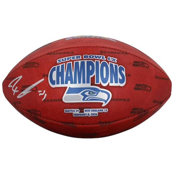 Jaxon Smith-Njigba Seattle Seahawks Autographed Super Bowl LX Champions Wilson Duke Football - FA1