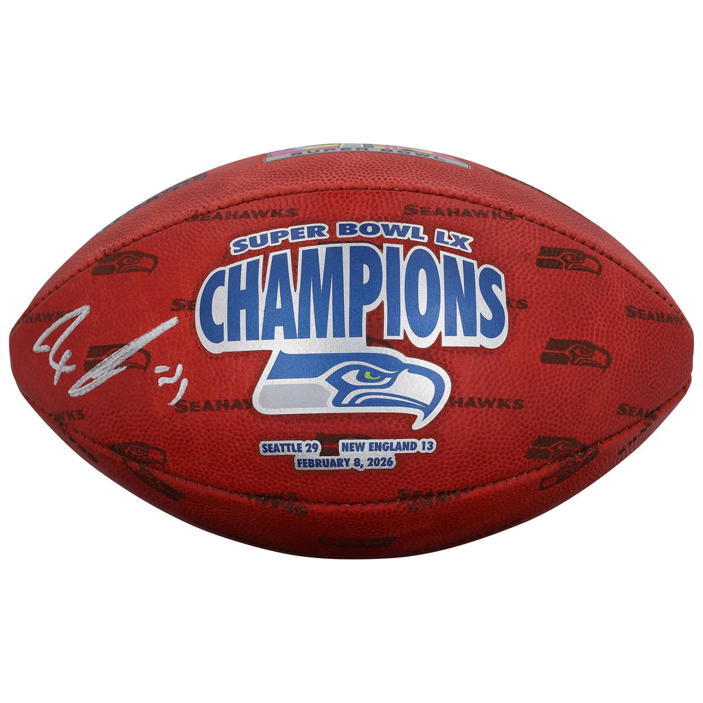 Jaxon Smith-Njigba Seattle Seahawks Autographed Super Bowl LX Champions Wilson Duke Football - FA1