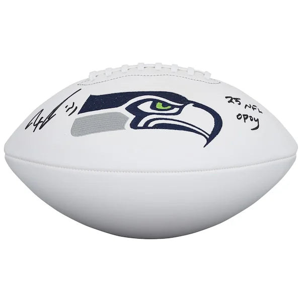 Jaxon Smith-Njigba Signed Seahawks Football | 2025 NFL OPOY Inscription