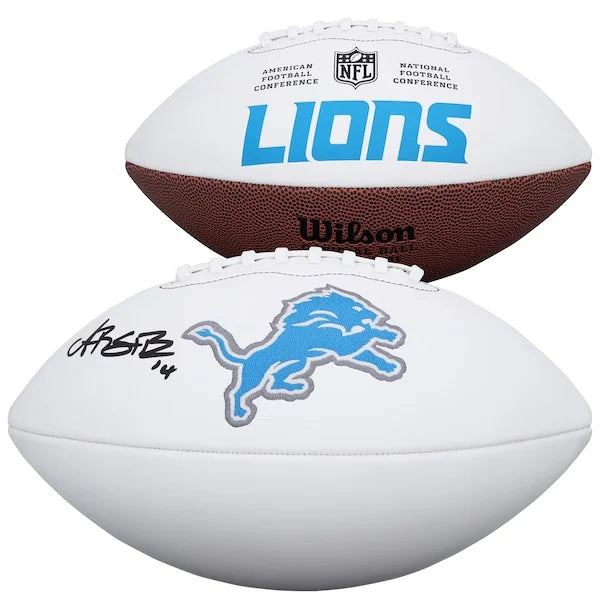 Amon-Ra St. Brown Signed Wilson White Panel Football | Detroit Lions