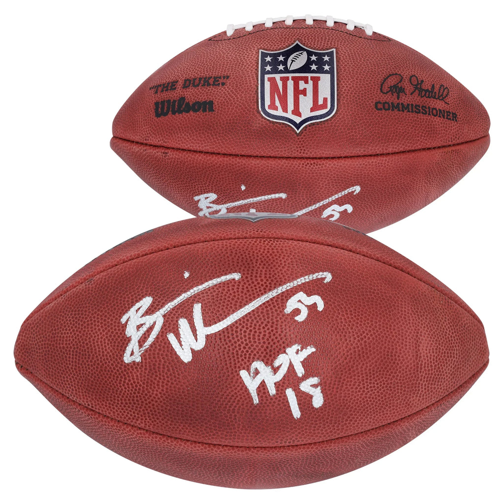 Brian Urlacher Signed Bears Football | HOF 18 Inscription