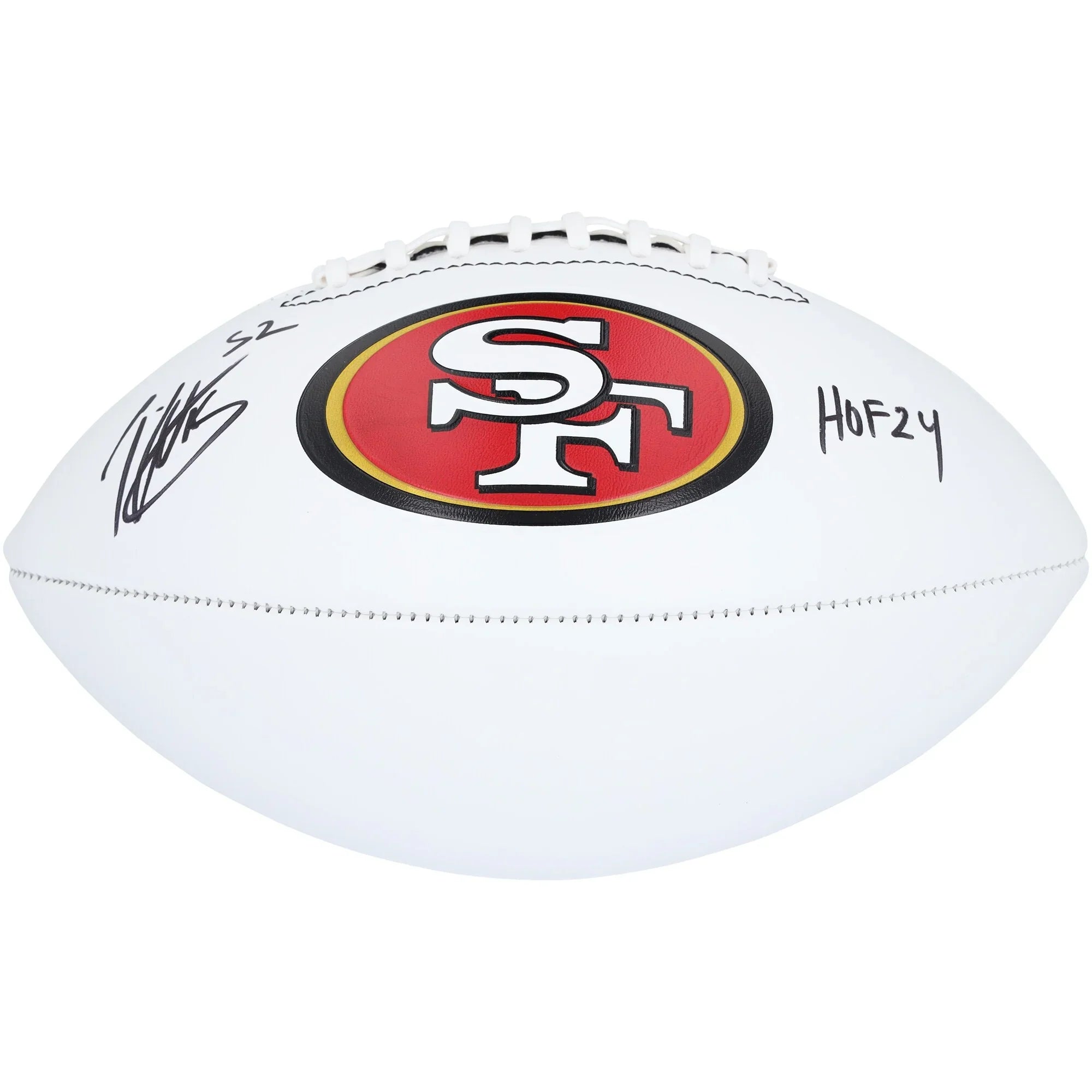 Patrick Willis San Francisco 49ers Autographed Franklin White Panel Football with "HOF 24" Inscription - S