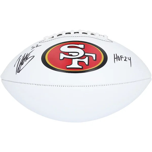 Patrick Willis San Francisco 49ers Autographed Fanatics Authentic Franklin White Panel Football with "HOF 24" Inscription - F