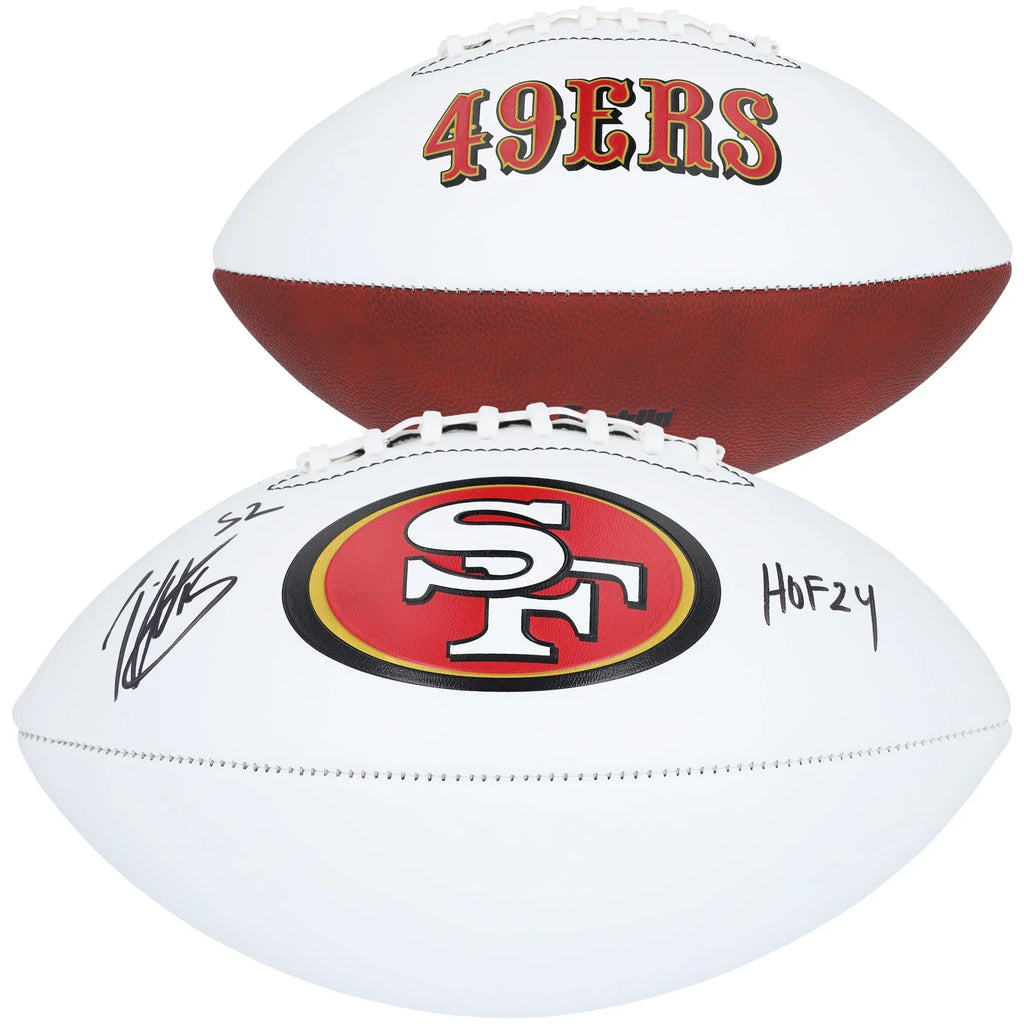Patrick Willis San Francisco 49ers Autographed Fanatics Authentic Franklin White Panel Football with "HOF 24" Inscription - F