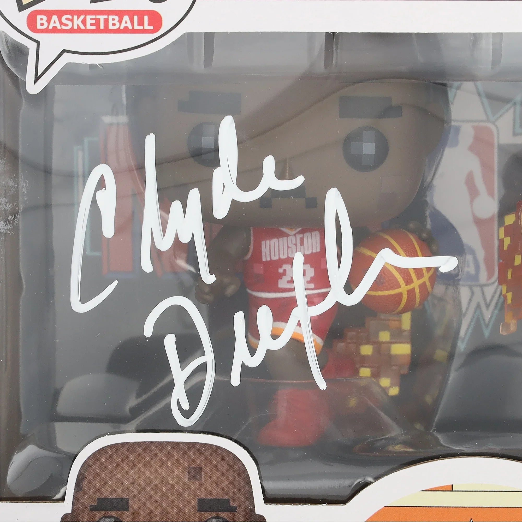 Clyde Drexler & Hakeem Olajuwon Signed Rockets Funko Pop | Authenticated