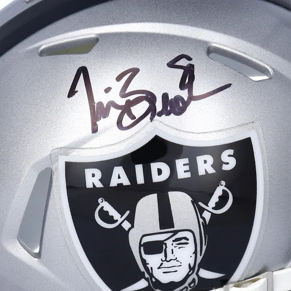 Tim Brown Oakland Raiders Autographed Riddell Speed Mini Helmet - S
