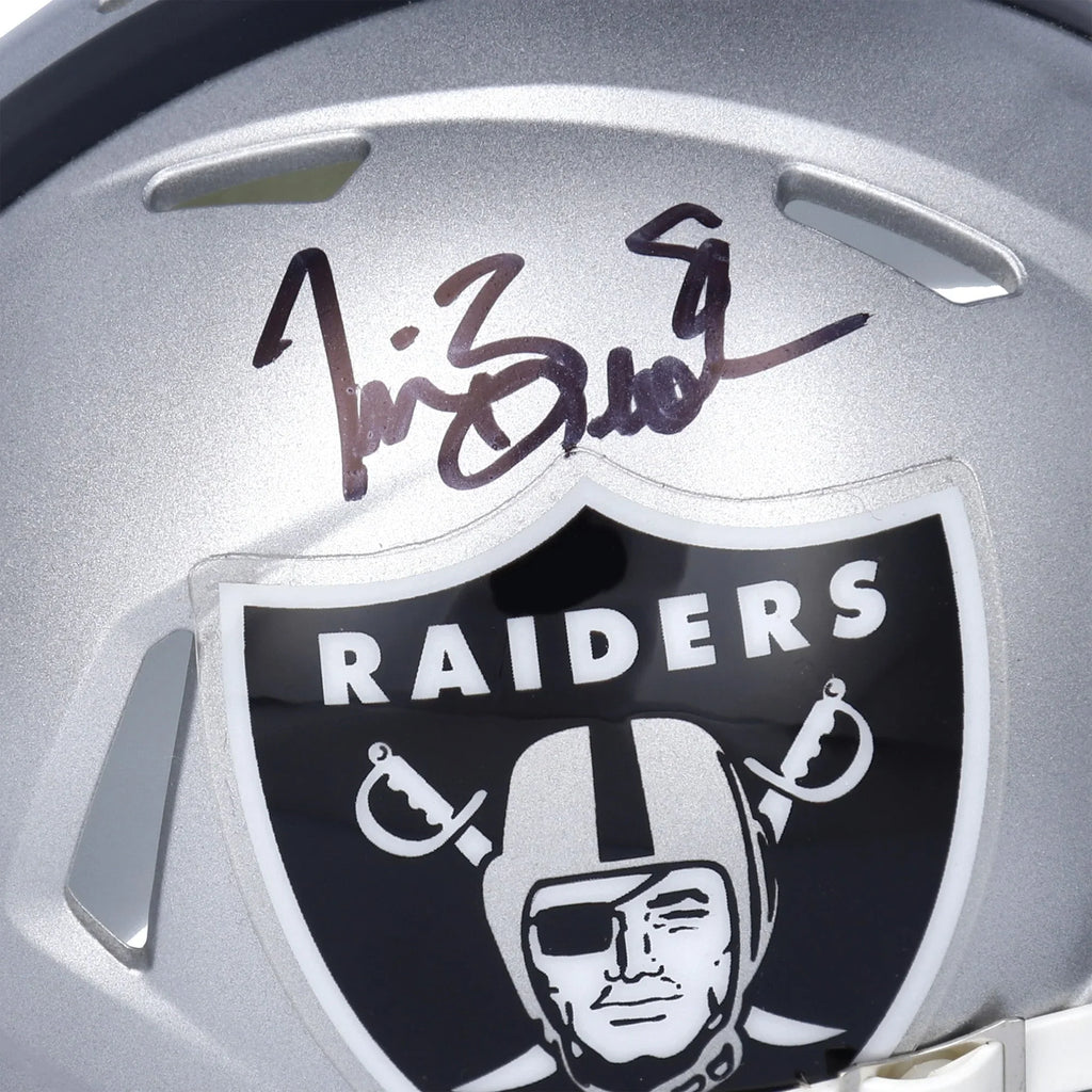 Tim Brown Oakland Raiders Autographed Riddell Speed Mini Helmet - S