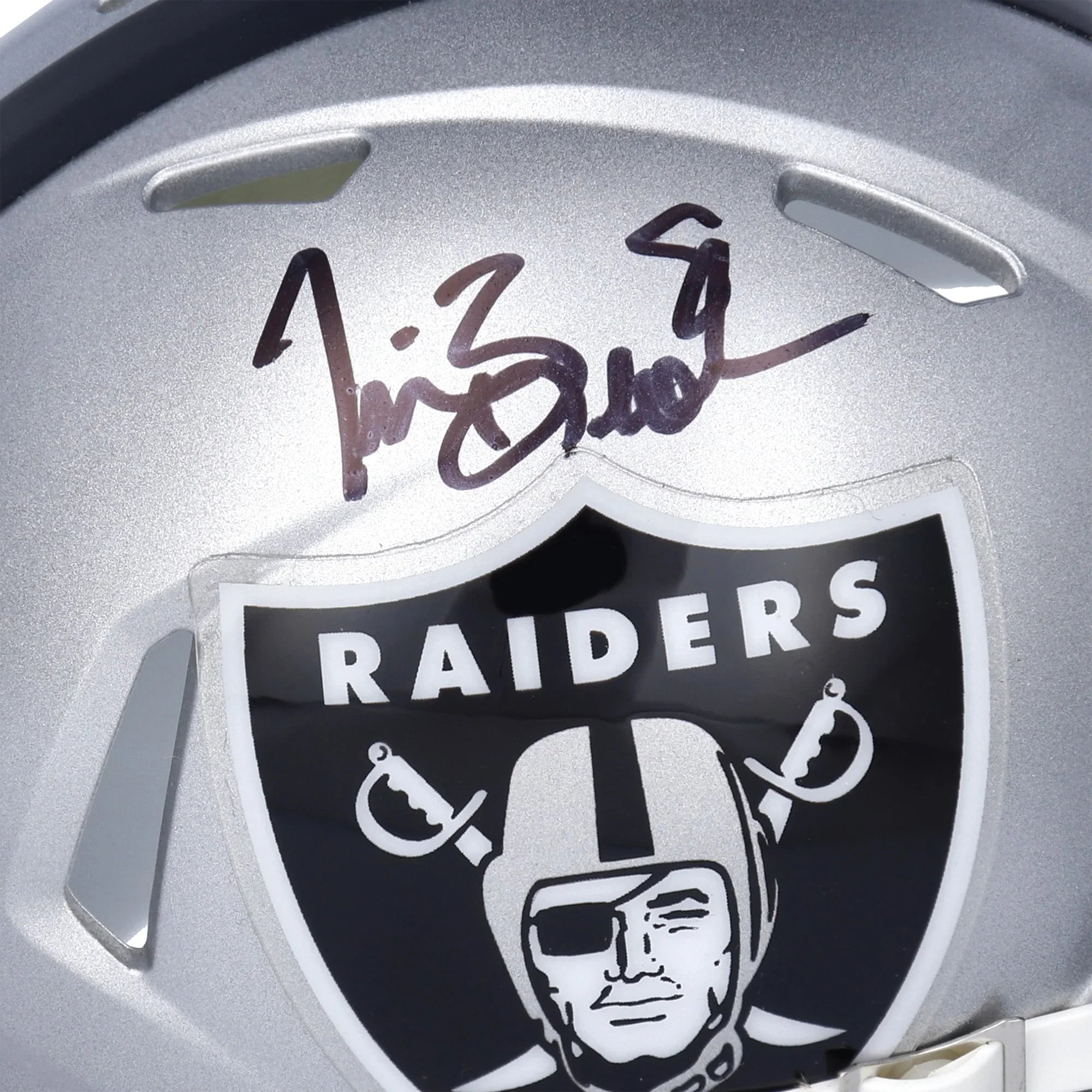 Tim Brown Oakland Raiders Autographed Riddell Speed Mini Helmet - S