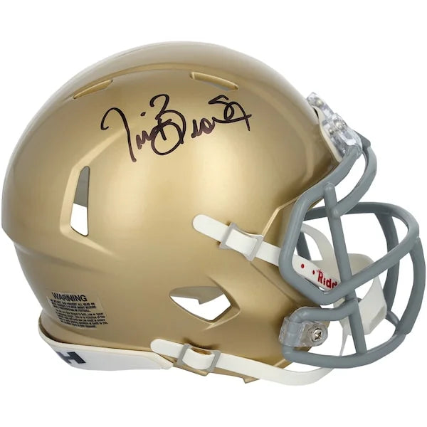 Tim Brown Signed Notre Dame Fighting Irish Riddell Speed Mini Helmet
