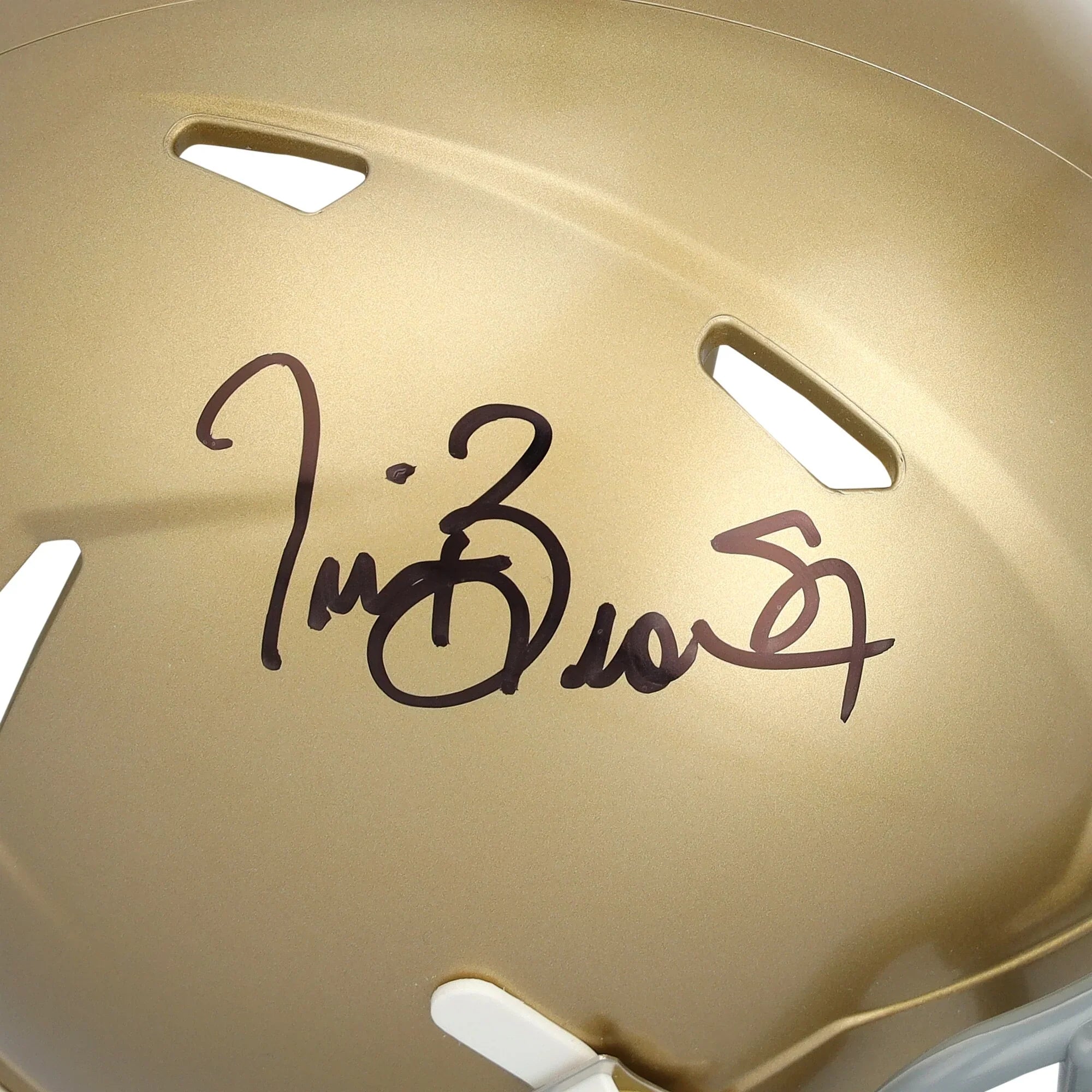 Tim Brown Signed Notre Dame Fighting Irish Riddell Speed Mini Helmet
