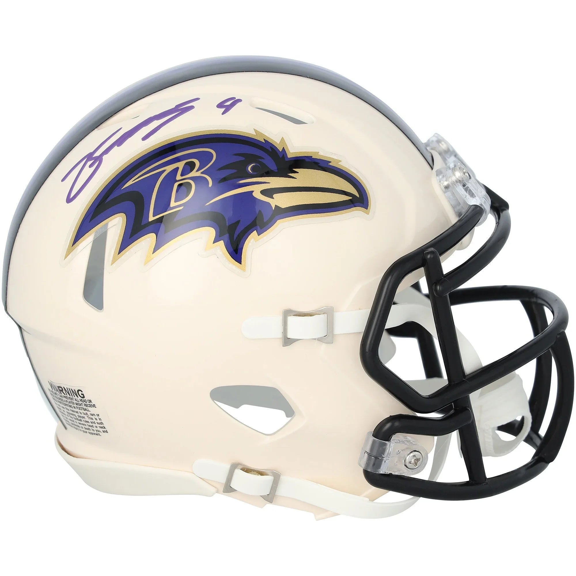 Zay Flowers Signed Riddell Retro Speed Mini Helmet | Baltimore Ravens