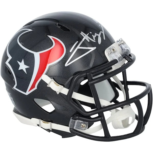Jayden Higgins Signed Houston Texans Riddell Speed Mini Helmet | Authenticated