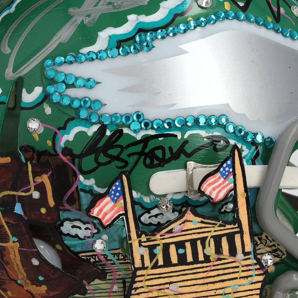 Jalen Hurts Signed Kelly Green Mini Helmet | Charles Fazzino Art