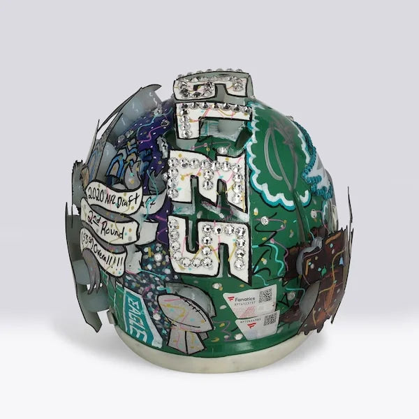 Jalen Hurts Signed Kelly Green Mini Helmet | Charles Fazzino Art