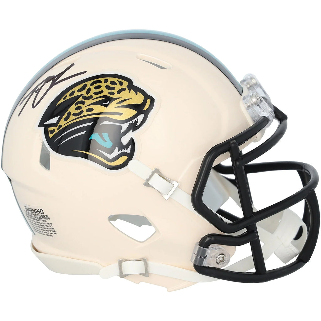 Trevor Lawrence Jacksonville Jaguars Autographed Fanatics Authentic Riddell Retro Speed Mini Helmet - F