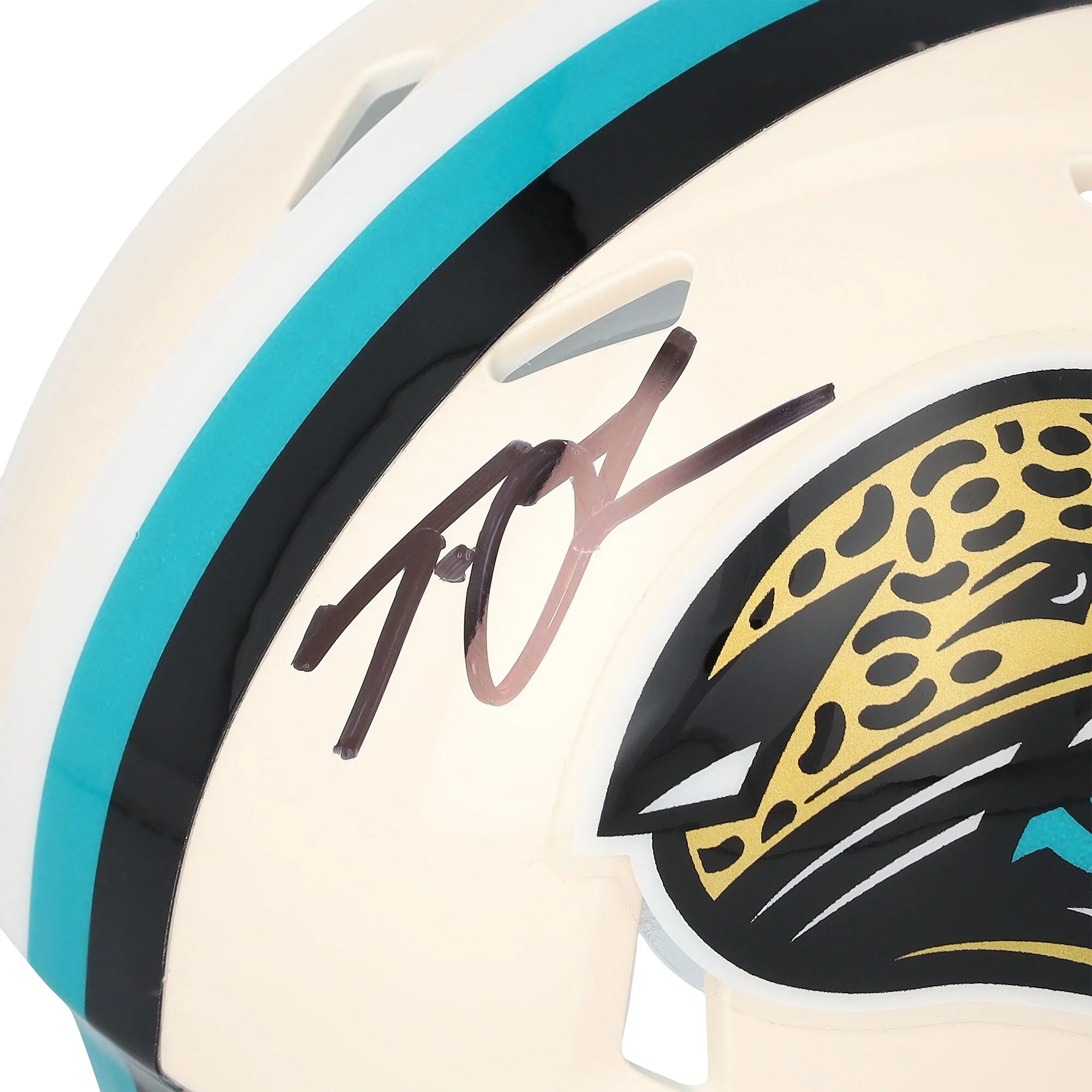 Trevor Lawrence Jacksonville Jaguars Autographed Fanatics Authentic Riddell Retro Speed Mini Helmet - F