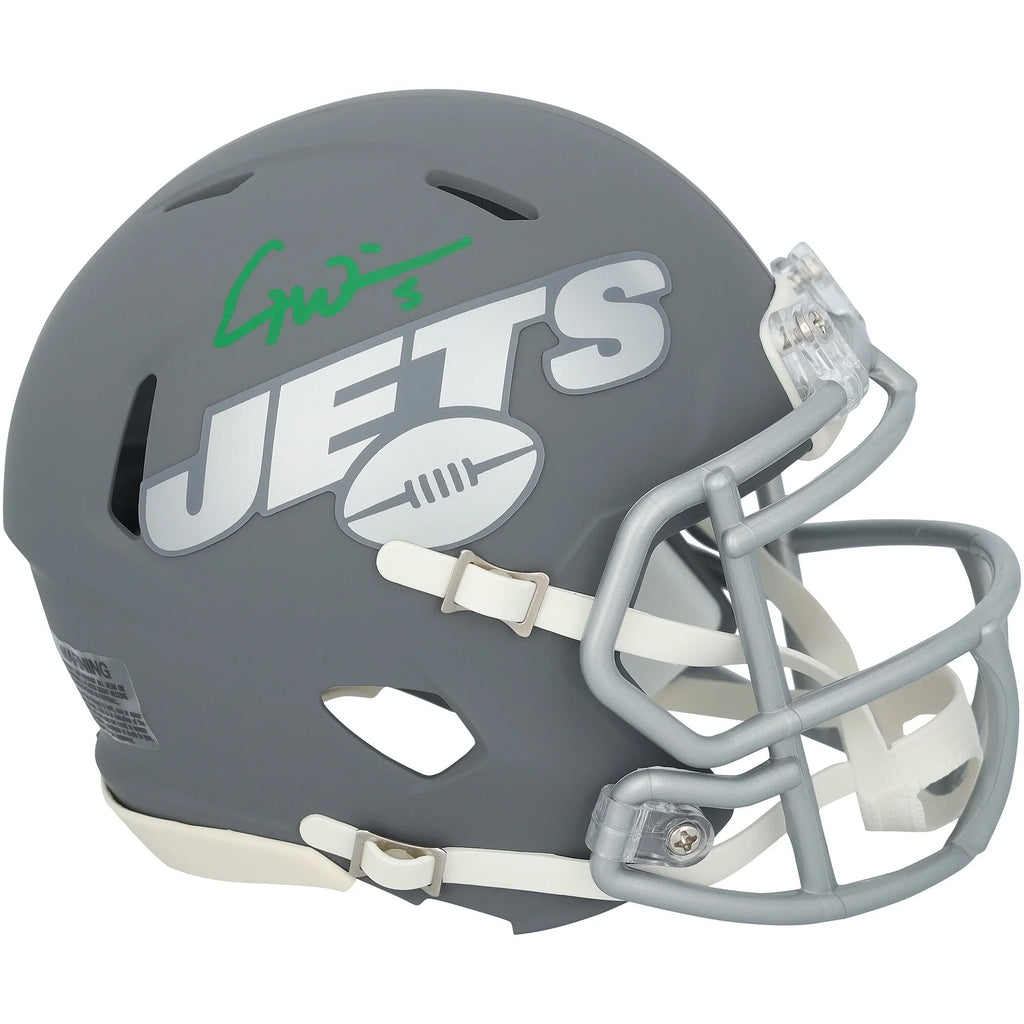Garrett Wilson Signed Jets Riddell Slate Speed Mini Helmet | Authenticated