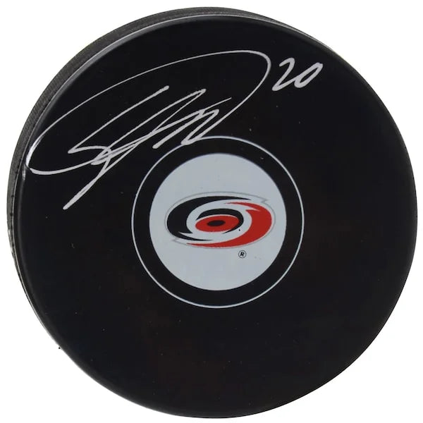 Sebastian Aho Signed Hockey Puck | Carolina Hurricanes