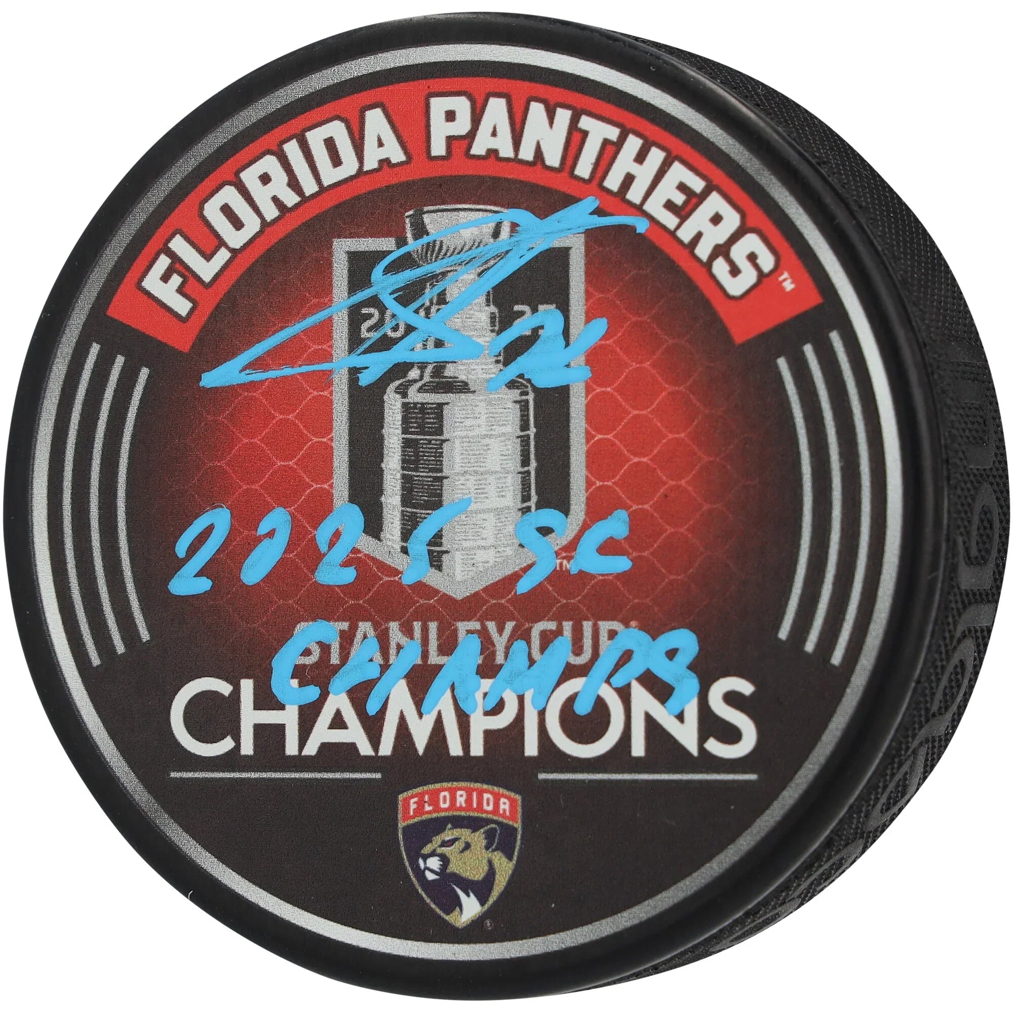 Sergei Bobrovsky Signed Hockey Puck with "2025 SC Champs" Inscription | 2025 Stanley Cup Champions
