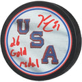 Kyle Connor Signed Team USA 2026 Olympics Hockey Puck | 26 Gold Medal Inscription
