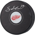 Simon Edvinsson Signed Detroit Red Wings Hockey Puck | Authenticated