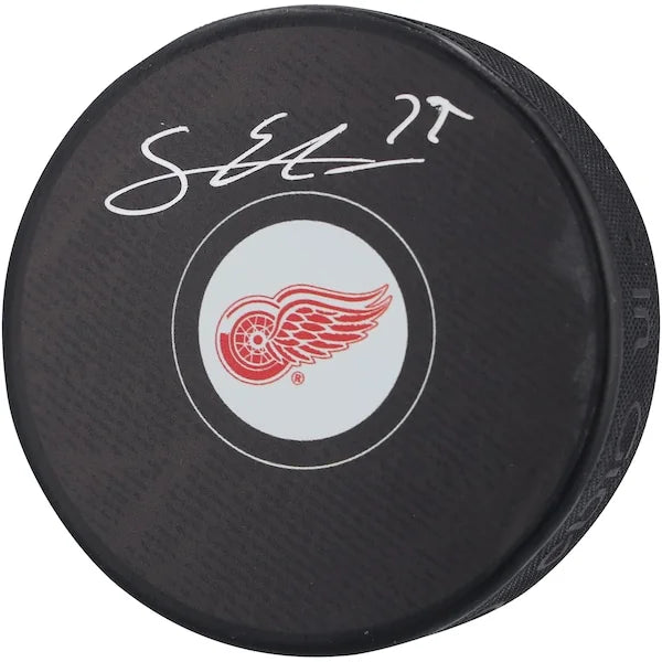 Simon Edvinsson Signed Detroit Red Wings Hockey Puck | Authenticated