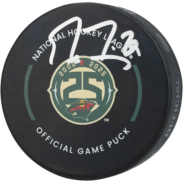 Marc-Andre Fleury Signed Minnesota Wild 25th Anniversary Puck | Authenticated