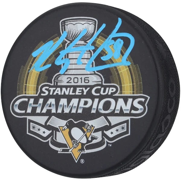Kris Letang Signed 2016 Stanley Cup Champs Hockey Puck | Penguins