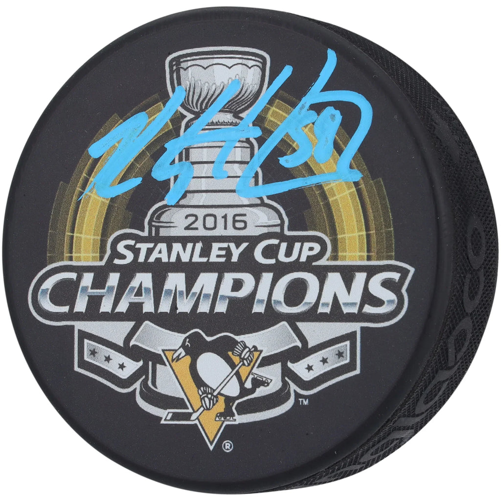 Kris Letang Signed 2016 Stanley Cup Champs Hockey Puck | Penguins