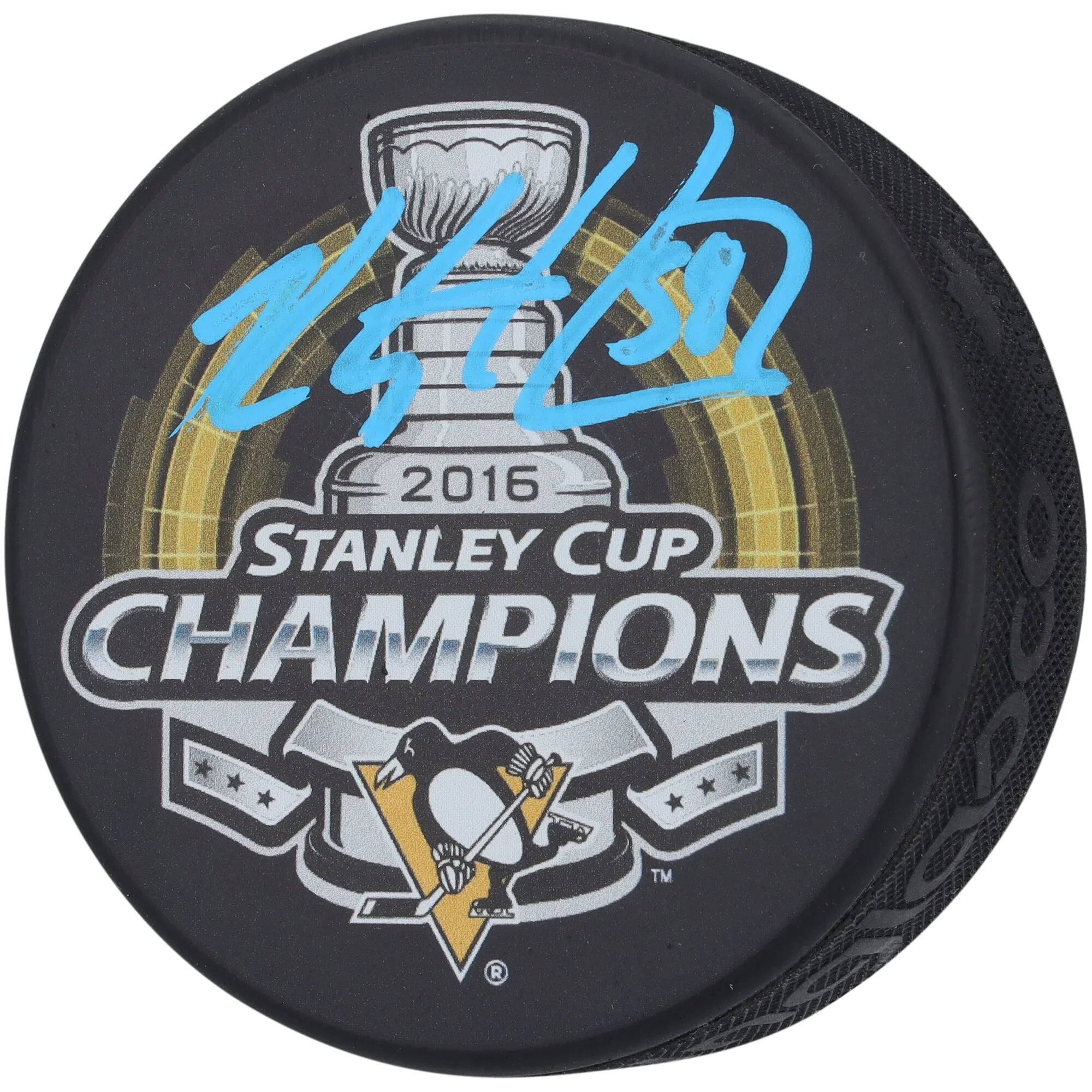 Kris Letang Signed 2016 Stanley Cup Champs Hockey Puck | Penguins