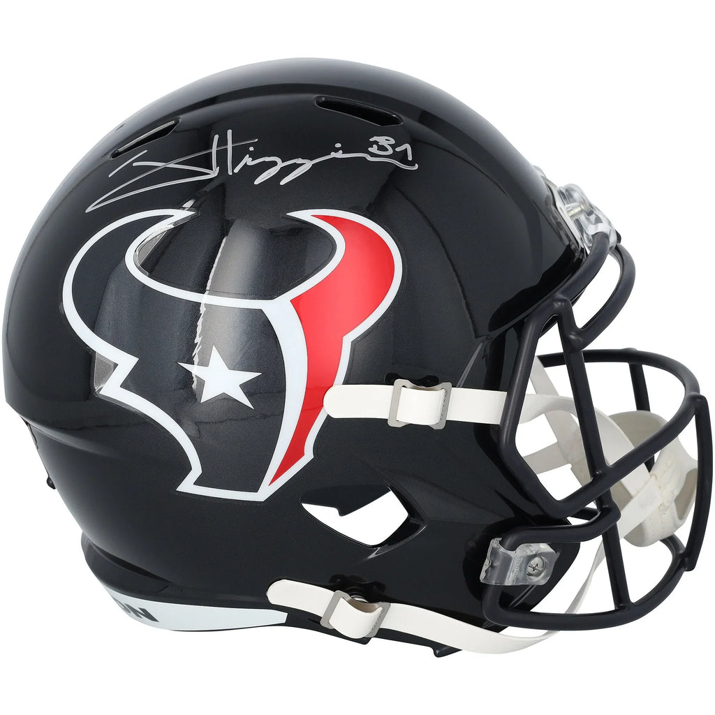 Jayden Higgins Signed Houston Texans Riddell Speed Replica Helmet | Authenticated