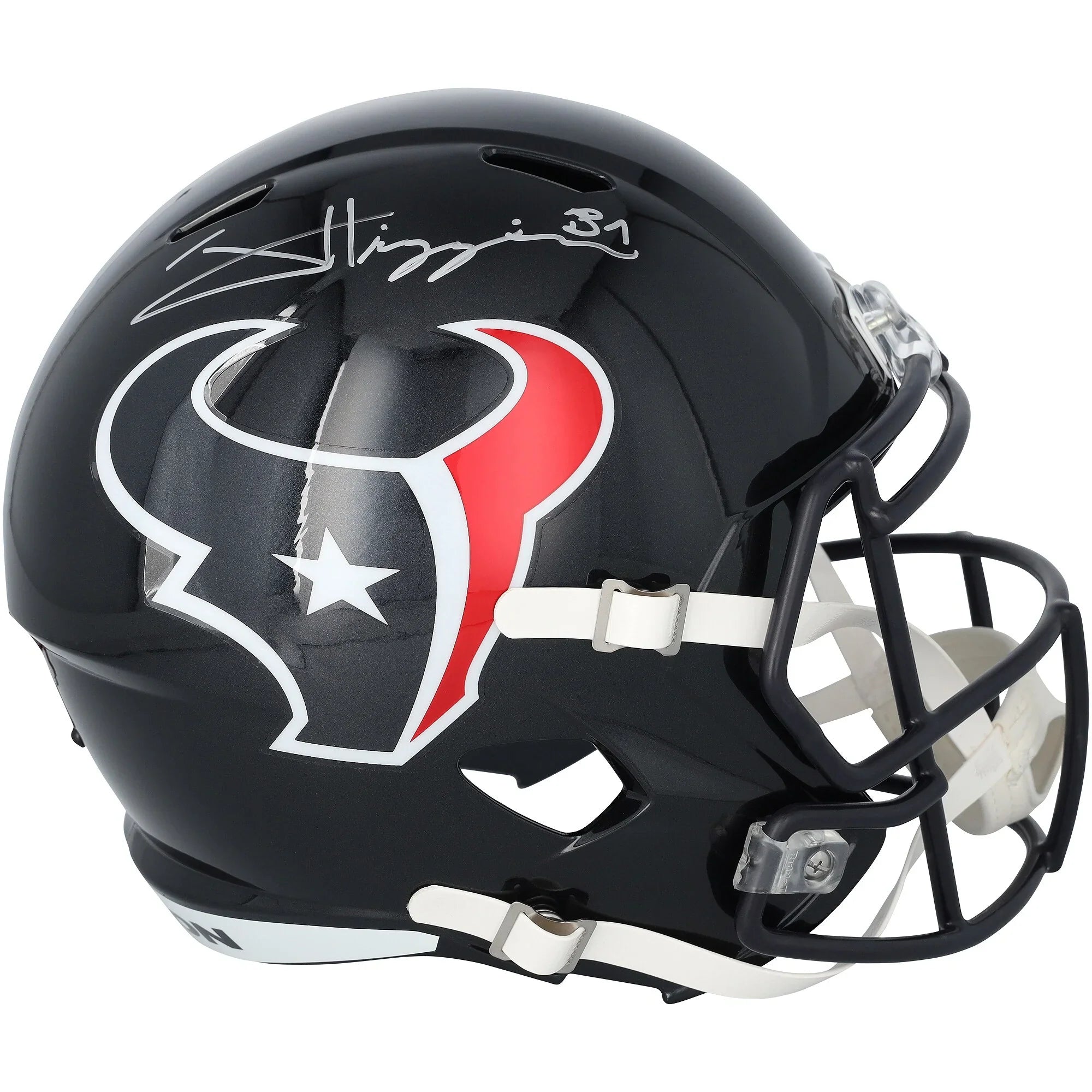 Jayden Higgins Signed Houston Texans Riddell Speed Replica Helmet | Authenticated