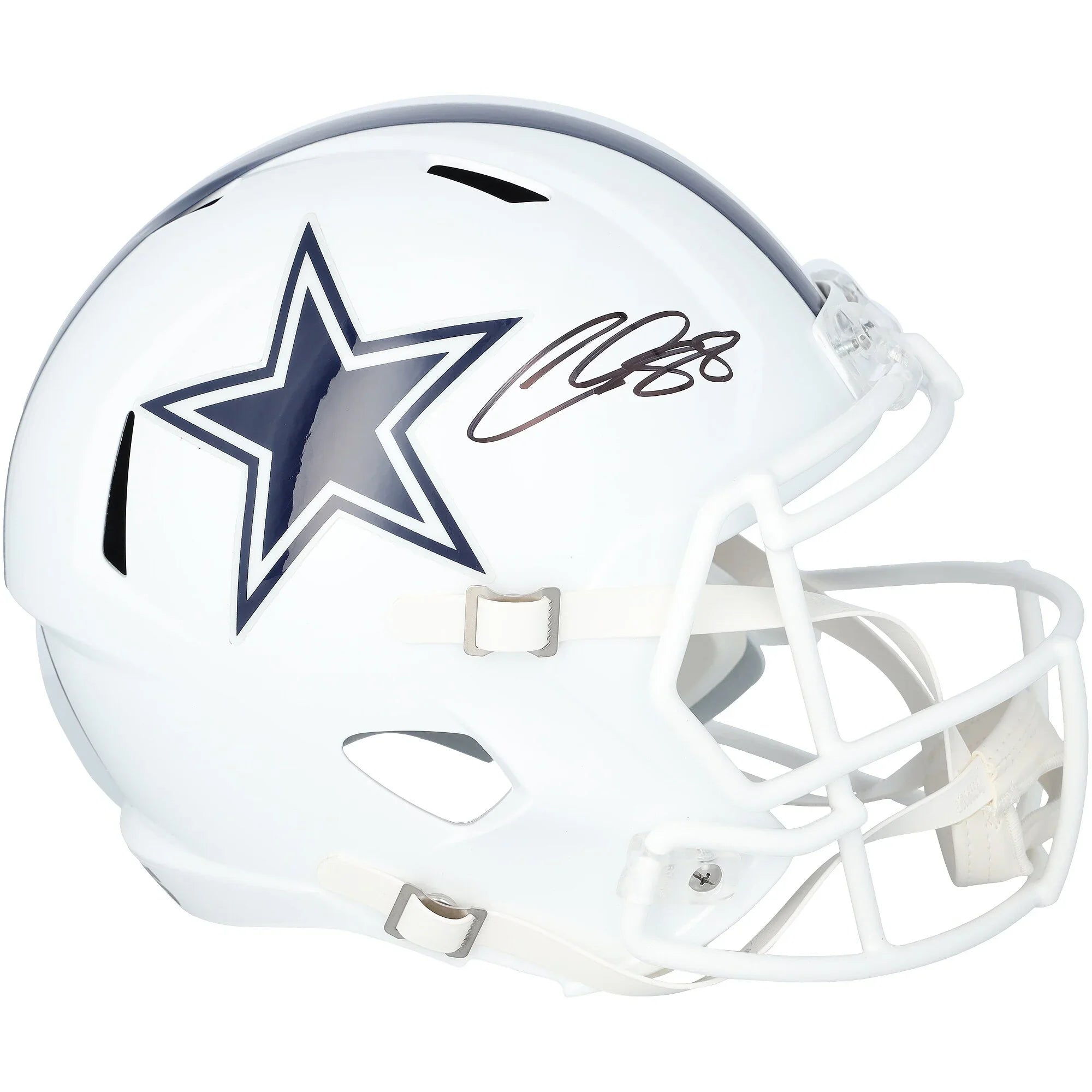 CeeDee Lamb Dallas Cowboys Autographed Fanatics Authentic Riddell 2022 Alternate Speed Replica Helmet - F