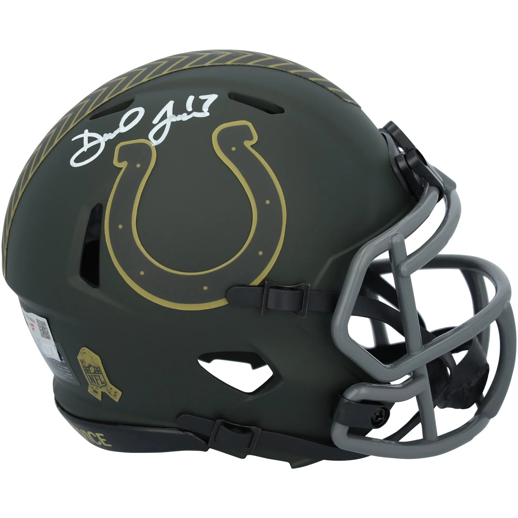 Daniel Jones Signed Colts 2025 Salute To Service Mini Helmet | Authenticated