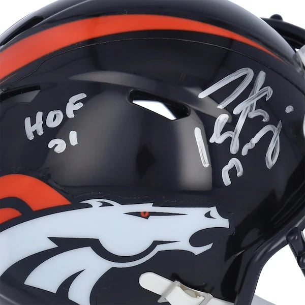 Peyton Manning Signed Denver Broncos Mini Helmet | HOF 21 Inscription