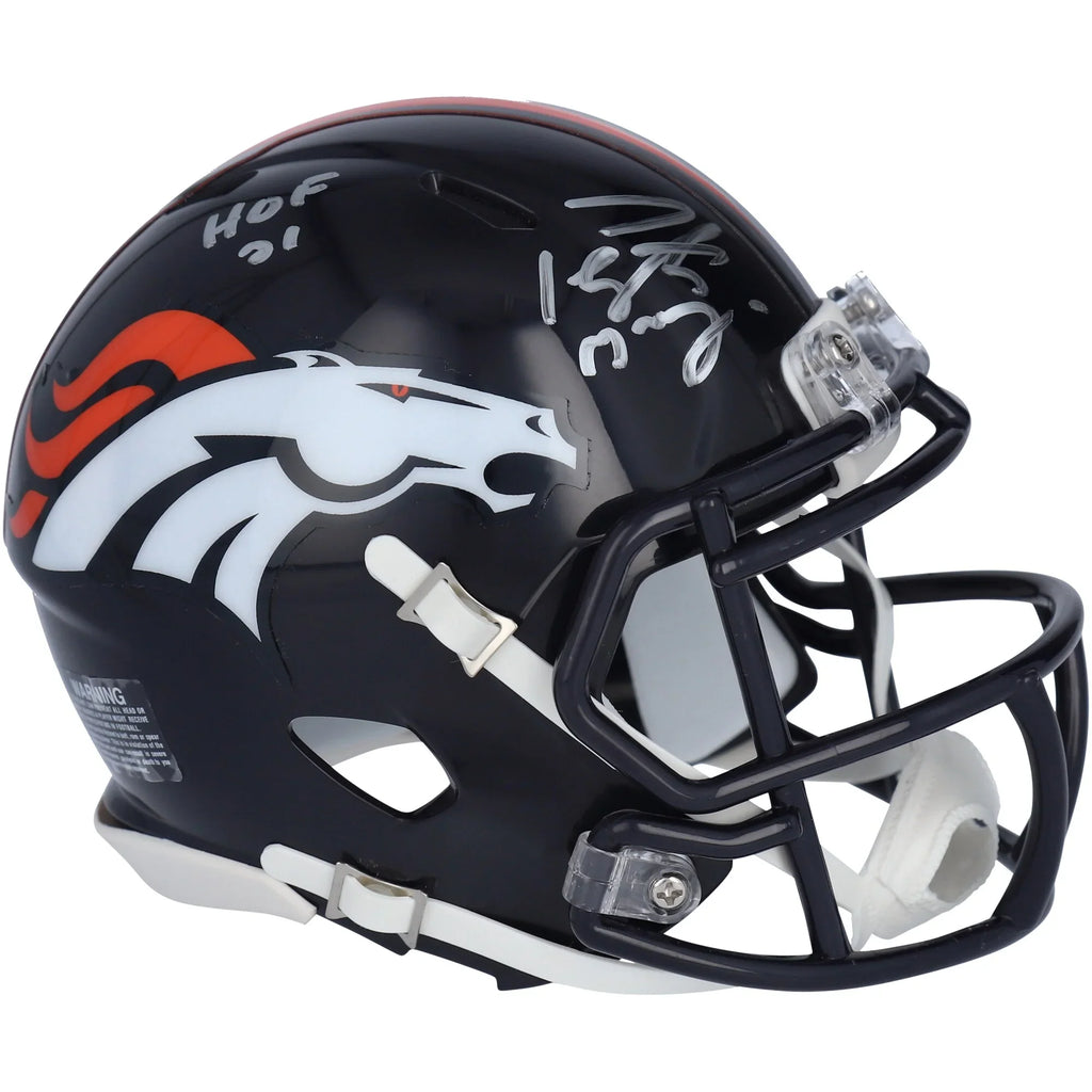 Peyton Manning Signed Denver Broncos Mini Helmet | HOF 21 Inscription