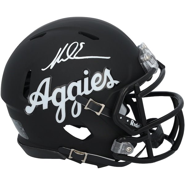 Mike Evans Texas A&M Aggies Autographed Fanatics Authentic Riddell Black Script Speed Mini Helmet