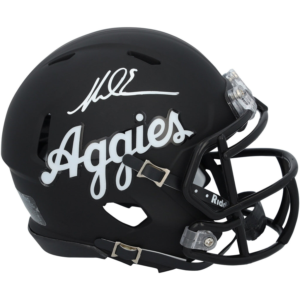 Mike Evans Texas A&M Aggies Autographed Fanatics Authentic Riddell Black Script Speed Mini Helmet
