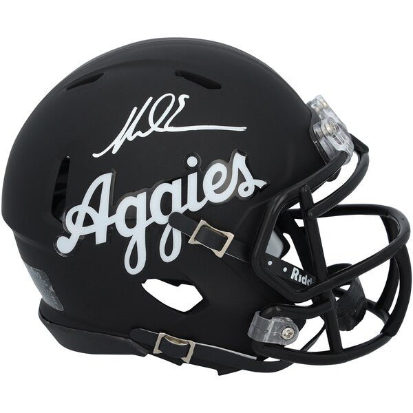 Mike Evans Texas A&M Aggies Autographed Fanatics Authentic Riddell Black Script Speed Mini Helmet