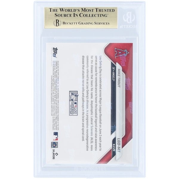Mike Trout Los Angeles Angels 2025 Topps Now Lou Gehrig Day #LGD-MT BGS Authenticated 9.5 Card