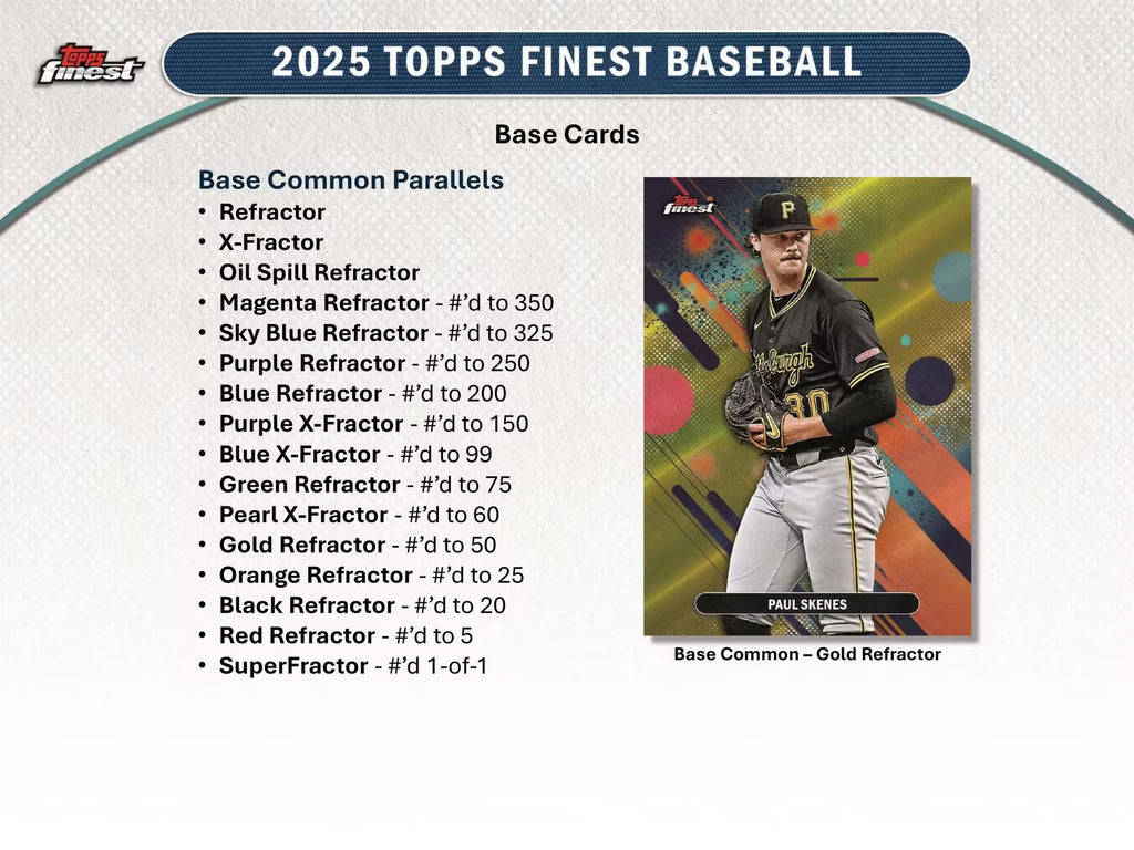 2025 Topps Finest Baseball Hobby Trading Cards